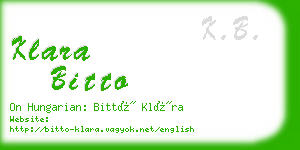 klara bitto business card